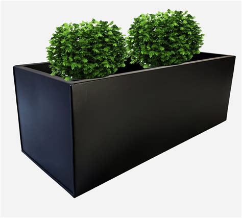 black metal planter box|black rectangle planter box.